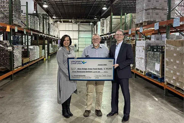 VACU presenting donation to Blue Ridge Area Food Bank