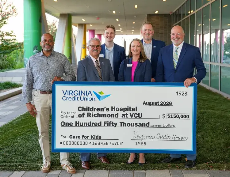 VACU presenting $150,000 donation to Children's Hospital of Richmond at VCU (CHoR) in support of the hospital’s Family Resource Center