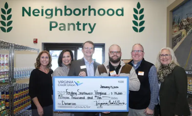 VACU presenting donation to Feeding Southwest Virginia