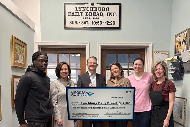 VACU presenting donation to Lynchburg Daily Bread organization