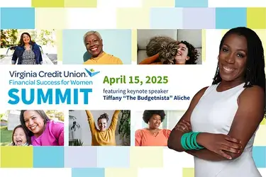 Financial Success for women summit collage featuring women smiling and celebrating