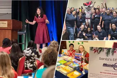 Collage of Virginia Credit Union and its Member One division employees engaging in community involvement initiatives. 