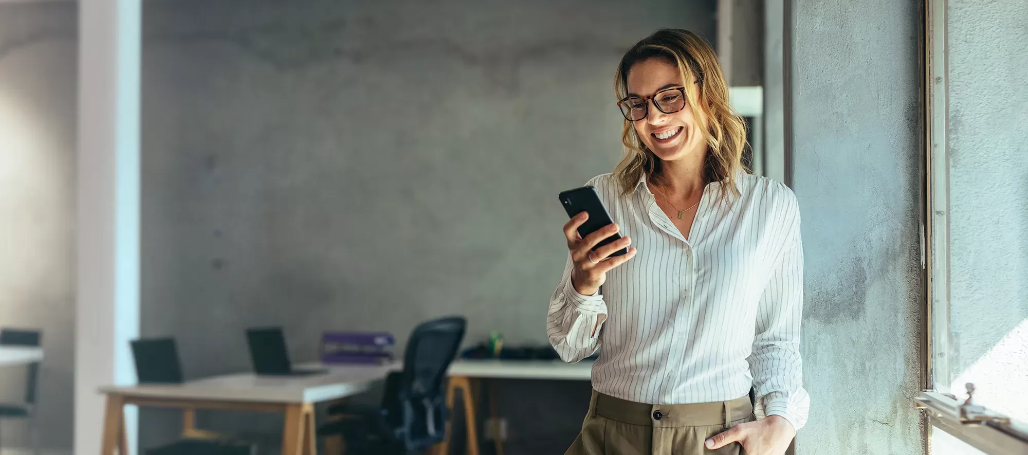 Business woman portrait in office small