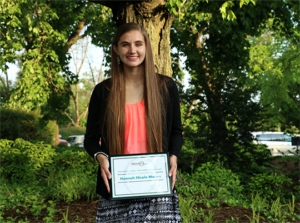 Hannah with certificate 300x223