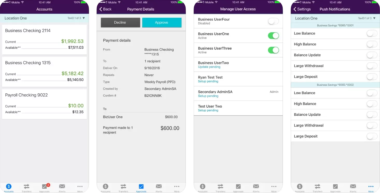 MOFCU Business App Screenshots
