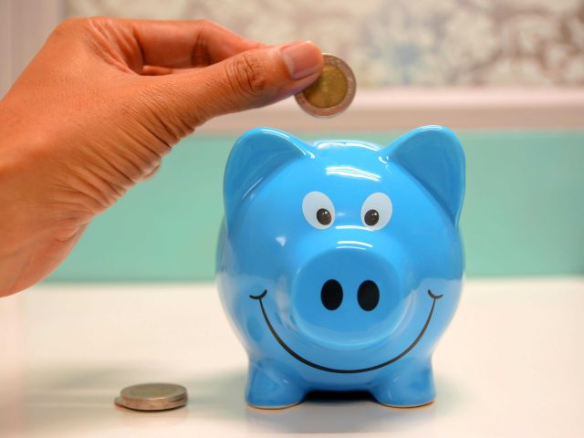 Blue piggy bank photo courtesy Maitree Rimthong